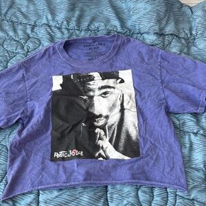 Poetic Justice Purple Graphic Crop Tee